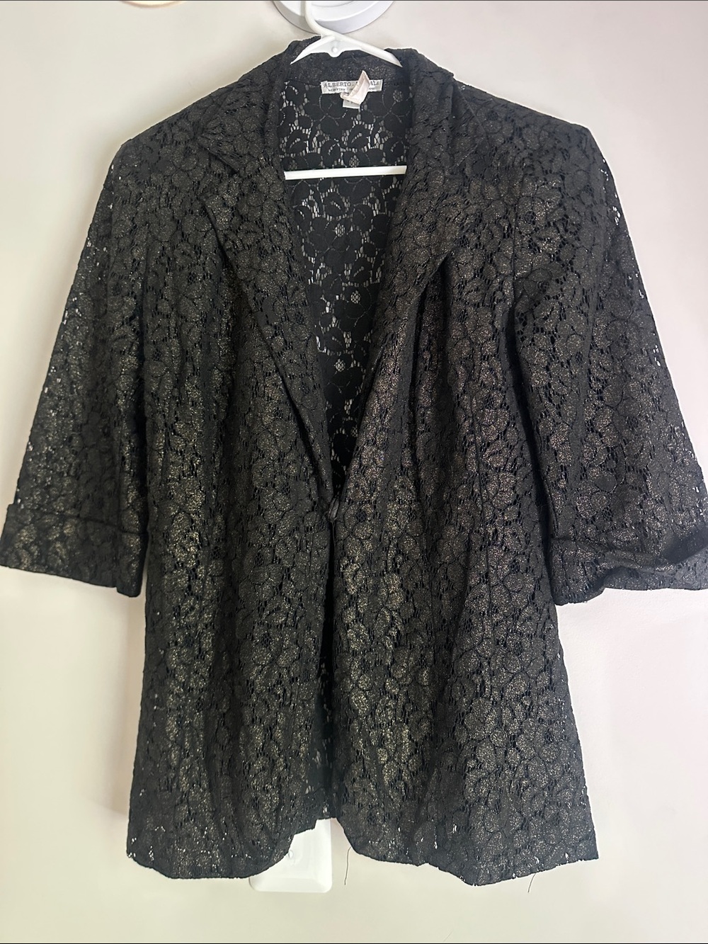 Alberto Makali vintage Black Lace Overlay Jacket size 4